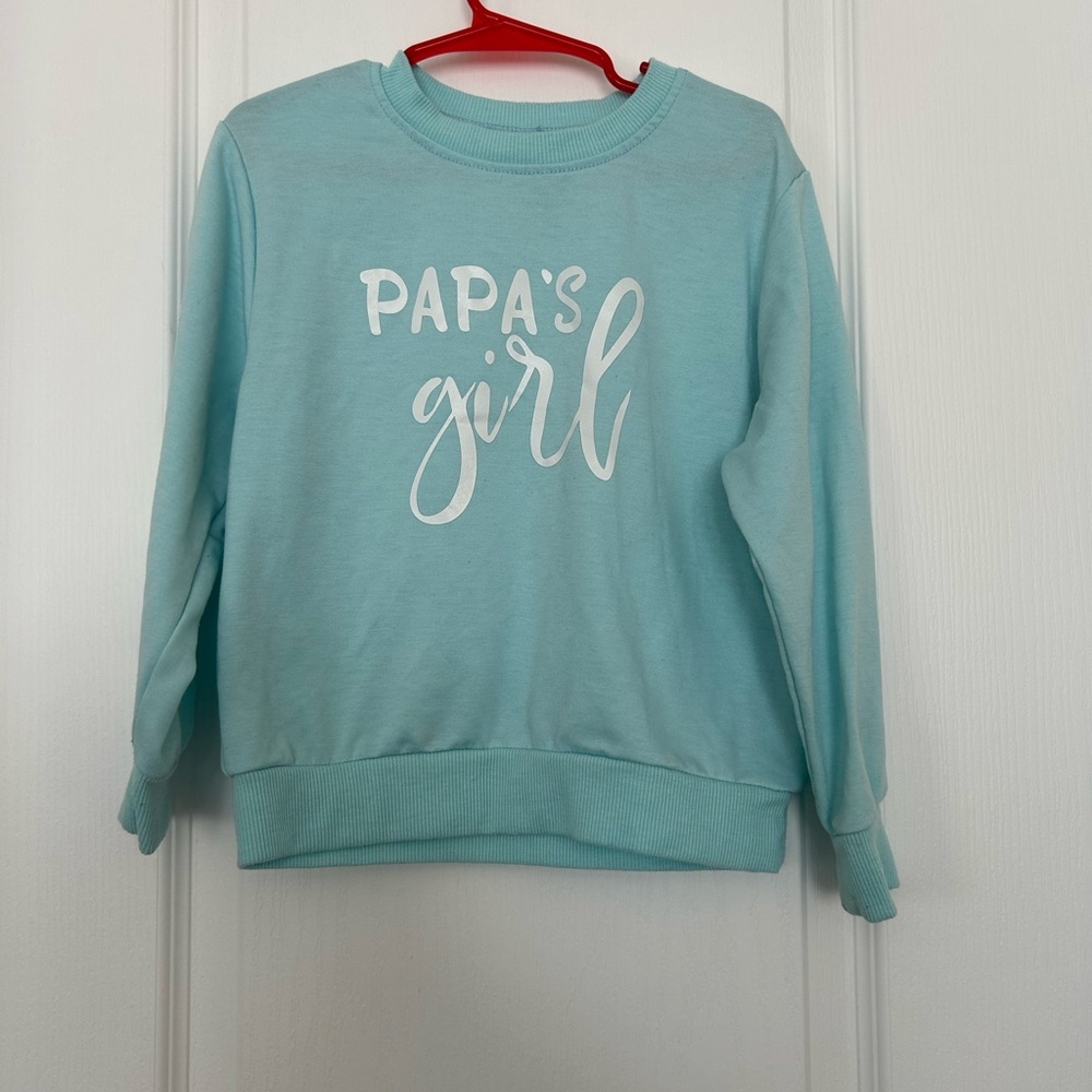 Papa’s Girl Sweatshirt | Teal Graphic Pullover - Picture 3 of 4